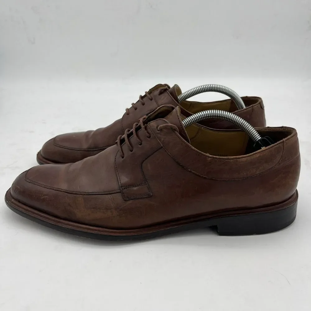 Mezlan Fiore Brown Leather Lace-Up Split Toe Apron Oxford Shoes Men's US 11 M